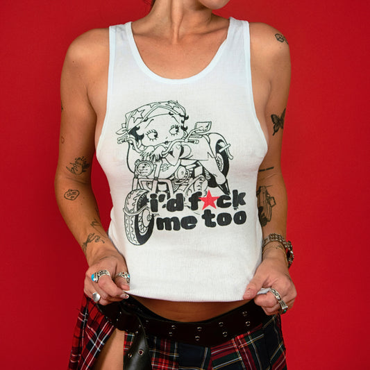 I'd Fuck Me Too Betty Boop Moto Tank Top